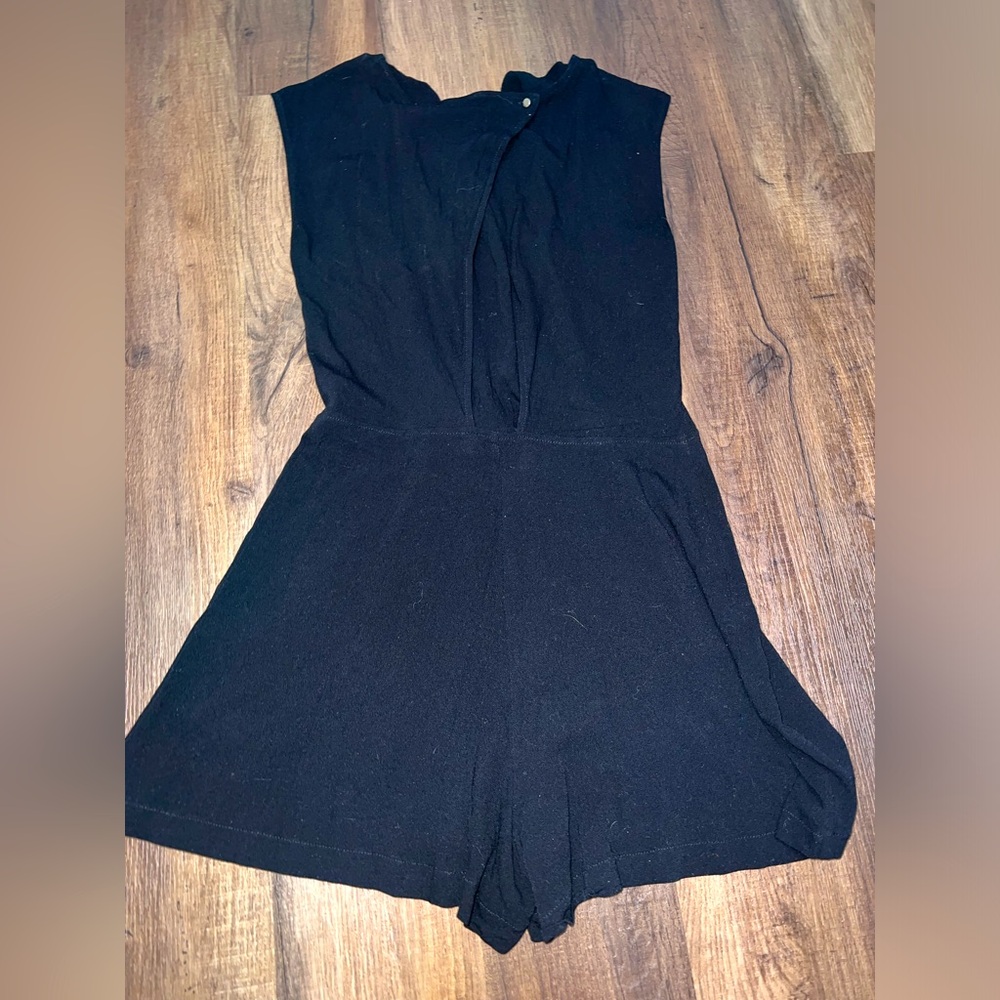 Zara Basic Collection Black Tie Front Romper - image 4